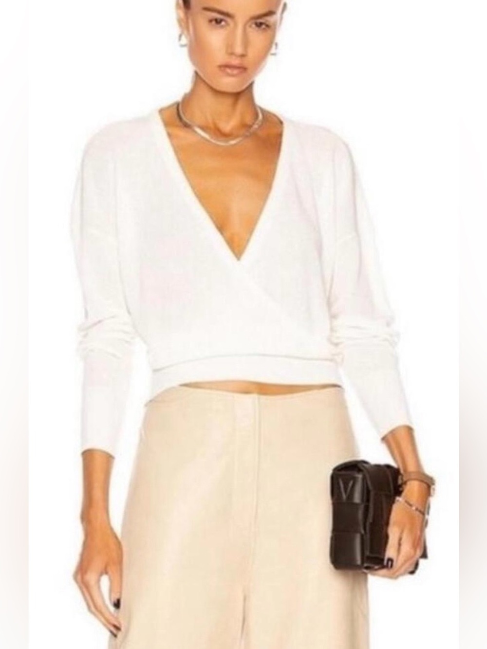 L’AGENCE Blair Crossover Top in Ivory size S